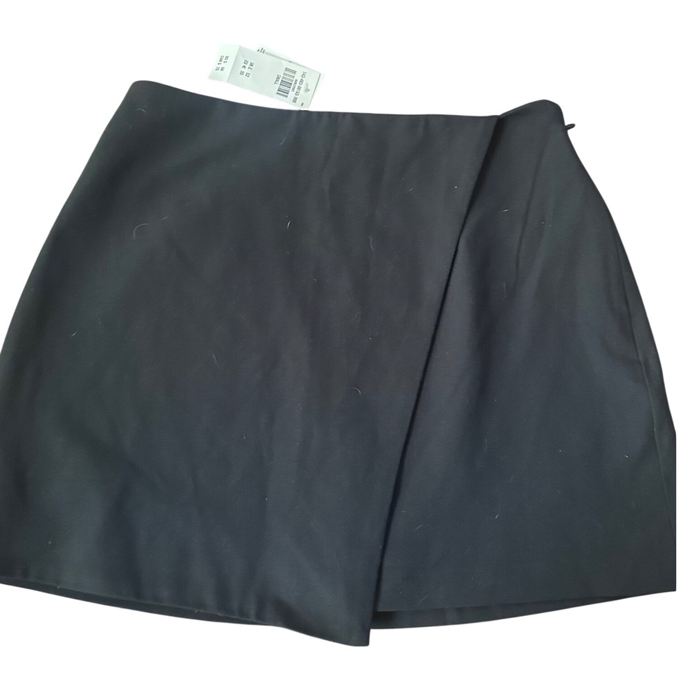 Abercrombie & Fitch Scarlett Mini Skort Black Wrap Front Size Small NEW